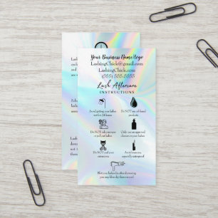 Lash Aftercare Instruktionskarte Visitenkarte