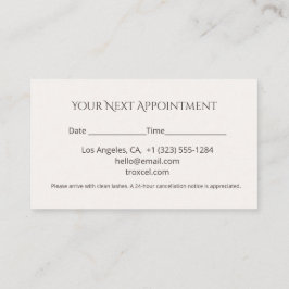Lash Appointment Card Elegant Design Terminkarte