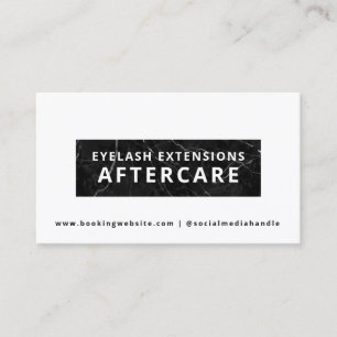 Lash Artist Aftercare Instructions Card Visitenkarte