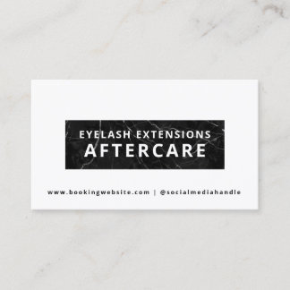 Lash Artist Aftercare Instructions Card Visitenkarte