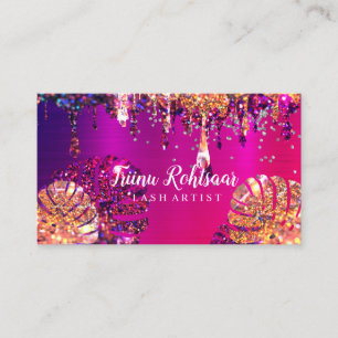 Lash Artist Glitzer Sparkling Rose Business Card Visitenkarte
