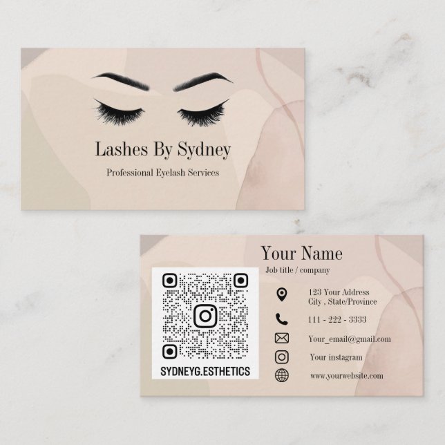 Lash / Brow tech Carte de visite (Devant / Derrière)
