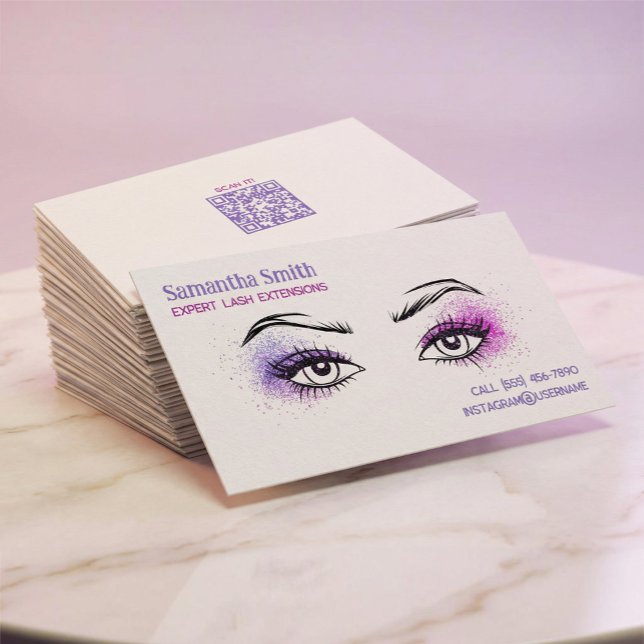 💋 Lash Brow Tech Dick Premium texturiert Visitenkarte (Lash Brow Tech Business Cards)