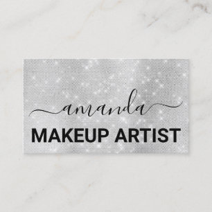 Lash Care Makeup Logo Friseur Grau Silber Visitenkarte