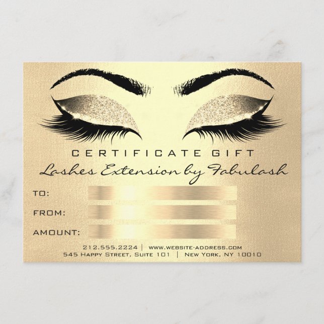Lash Champaign Gold Makeup Artist Geschenk (Vorderseite)