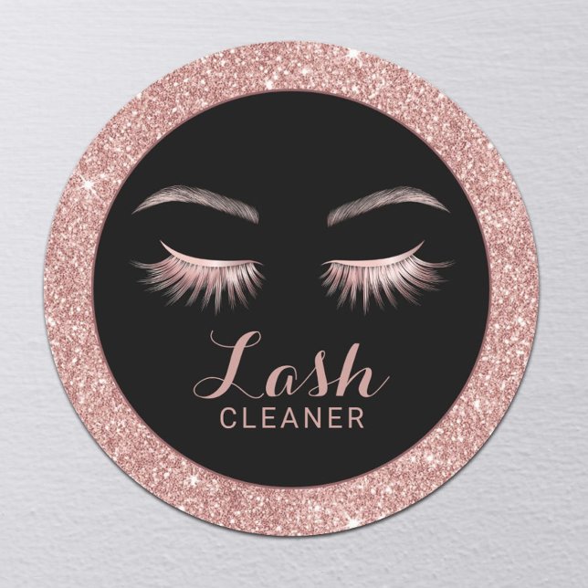 Lash Cleaner Moderne Rose Gold Glitzer Runder Aufkleber (Von Creator hochgeladen)