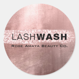 Lash Cleaner Pink Glitzer Abstraktes, benutzerdefi Runder Aufkleber