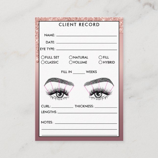Lash Client Record Add Logo Business Card Visitenkarte (Vorderseite)
