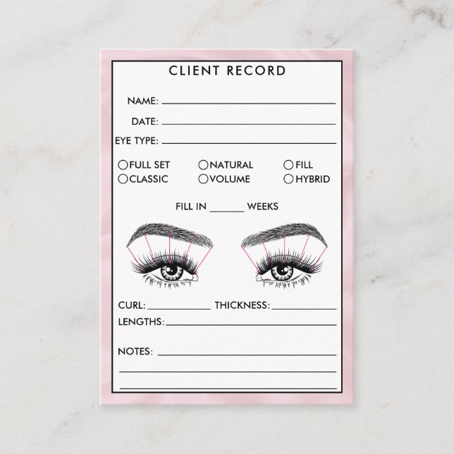 Lash Client Record Add Logo Business Card Visitenkarte (Vorderseite)