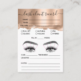 Lash Client Record Add Logo Rose Gold Tee Visitenkarte