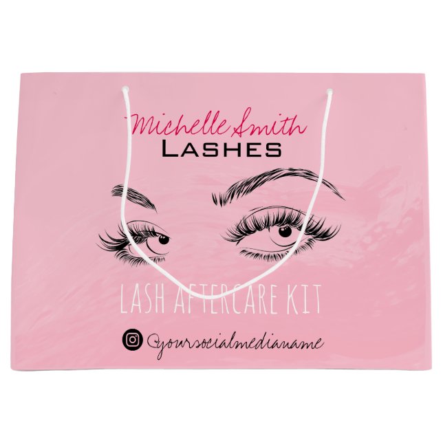Lash-Erweiterung Lashes Brow Pink Lash Aftercare K Große Geschenktüte (Vorderseite)