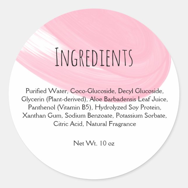 Lash-Erweiterung Lashes Pink Lash Bath Ingredients Runder Aufkleber (Vorderseite)