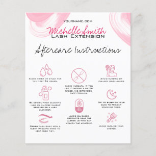 Lash-Erweiterungen Aftercare Instructions Symbol P Flyer
