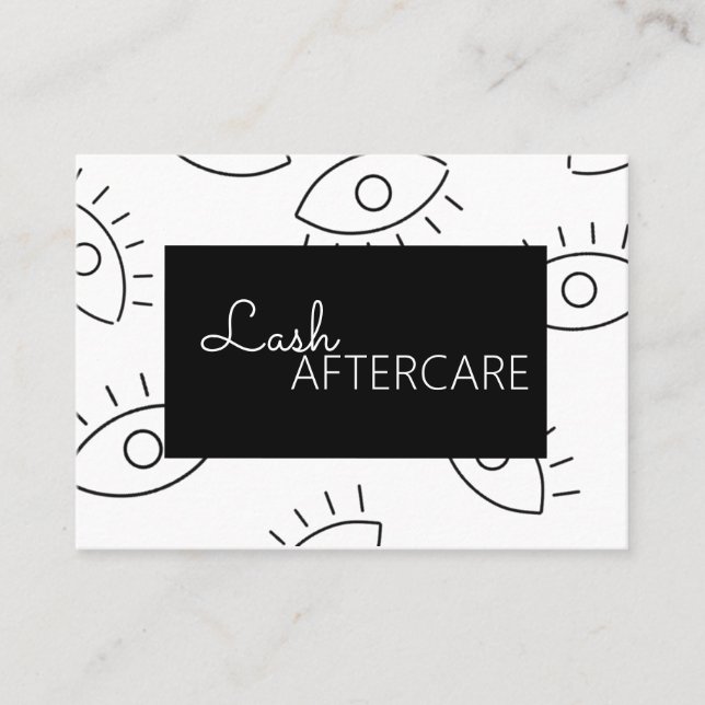 Lash-Erweiterungen Aftercare-Karte Visitenkarte (Vorderseite)