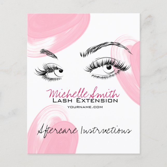 Lash-Erweiterungen Makeup Aftercare Instructions S Flyer (Vorne)
