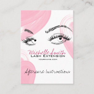 Lash-Erweiterungen Makeup Aftercare Instructions S Terminkarte