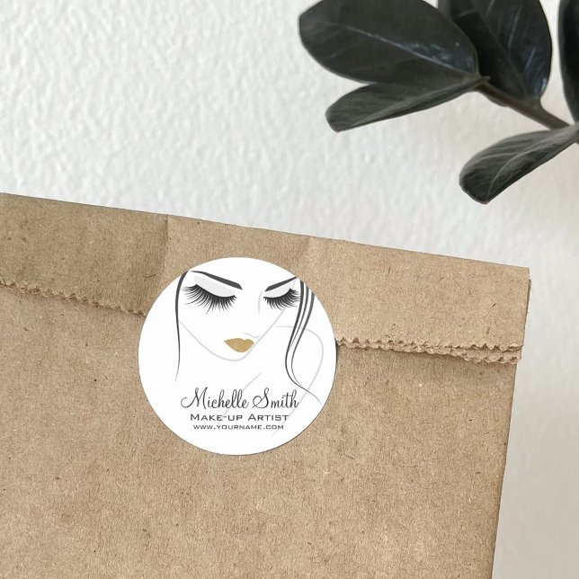 Lash-Erweiterungen mit langen Blitzen Runder Aufkleber (Von Creator hochgeladen)