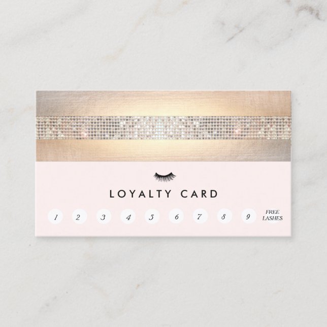 Lash-Erweiterungen Rosa Kundenloyalty 10 Punch Treuekarte (Vorderseite)