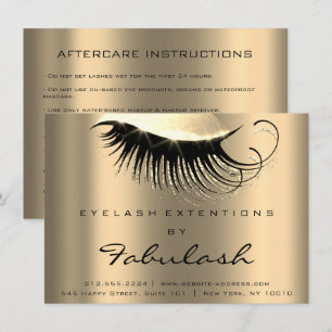 Lash Extension Aftercare Instruction Champaia Gold Einladung