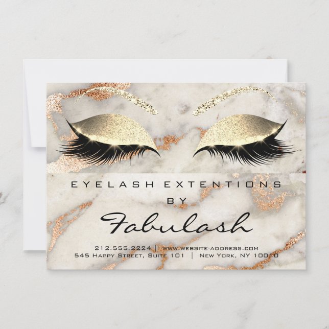 Lash Extension Aftercare Instruction Copper Marble (Vorderseite)