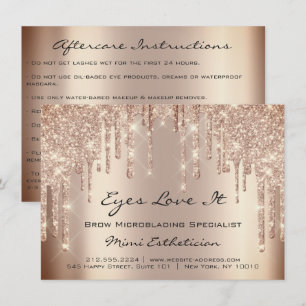 Lash Extension Aftercare Instruction Skinn Glitzer Einladung