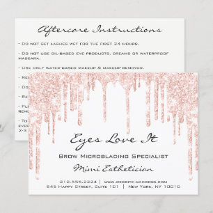Lash Extension Aftercare Instruction Spark Glitzer Einladung