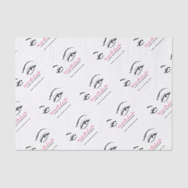 Lash Extension Black and White Makeup Artist Brow Seidenpapier (Vorderseite)