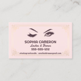 Lash Extension Brows Artist Pink und Gold Business Visitenkarte