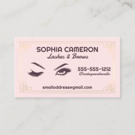 Lash Extension Brows Artist Pink und Gold Visitenkarte