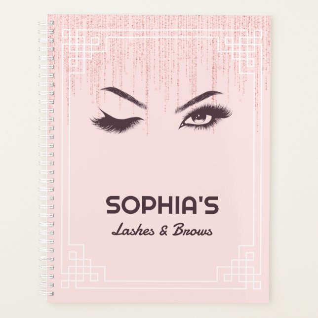 Lash Extension Brows Pink Rose Terminplaner Planer (Vorderseite)