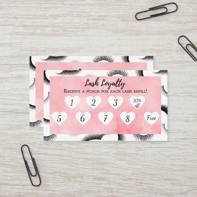 Lash Extension Filler Loyalty Card Visitenkarte (Vorderseite/Rückseite Beispiel)