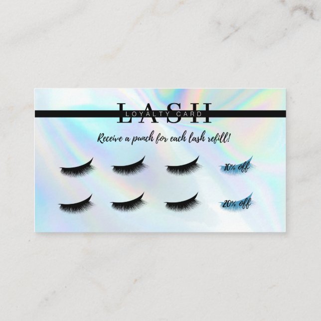 Lash Extension Filler Loyalty Punch Card Visitenkarte (Rückseite)
