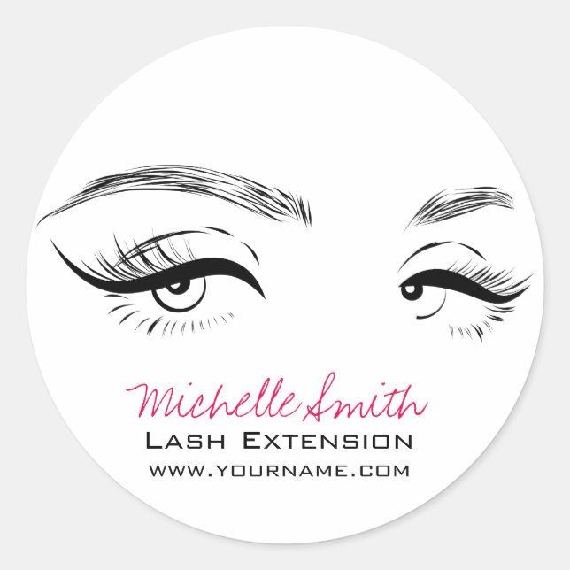 Lash Extension Runder Aufkleber (Vorderseite)