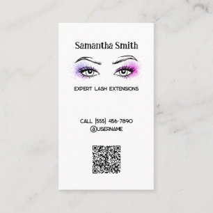 Lash Extension Simple Custom QR Visitenkarte