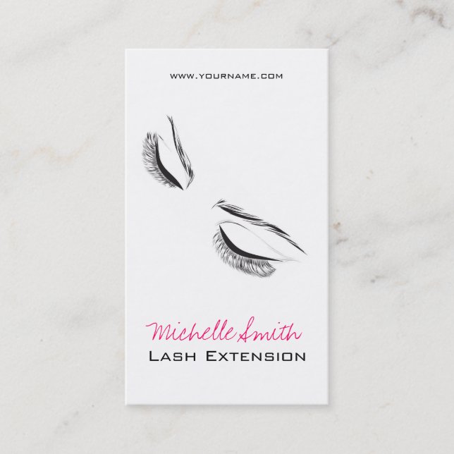 Lash Extension-Visitenkarte durch lange Gesichtshä Visitenkarte (Vorderseite)
