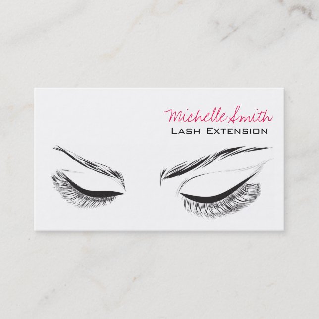 Lash Extension-Visitenkarte durch lange Gesichtshä Visitenkarte (Vorderseite)