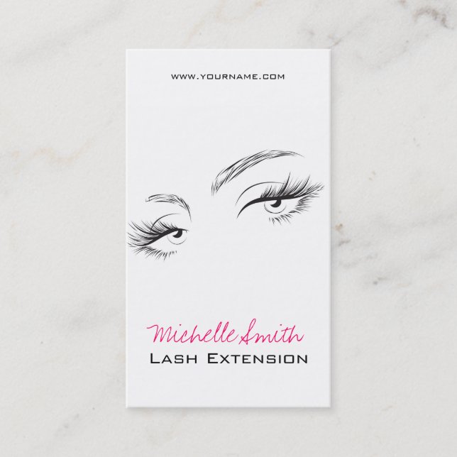 Lash Extension-Visitenkarte durch lange Gesichtshä Visitenkarte (Vorderseite)