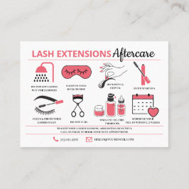 Lash Extensions Aftercare Instructions Business Ca Visitenkarte