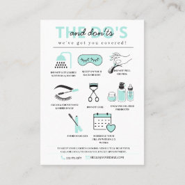 Lash Extensions Aftercare Instructions Business Ca Visitenkarte