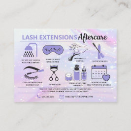 Lash Extensions Aftercare Instructions Business Ca Visitenkarte