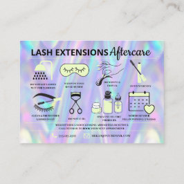 Lash Extensions Aftercare Instructions Business Ca Visitenkarte