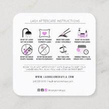 Lash Extensions Aftercare Instructions Fuchsia Squ