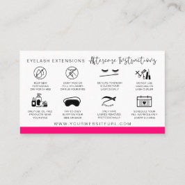 Lash Extensions Aftercare Instructions Modern Busi Visitenkarte