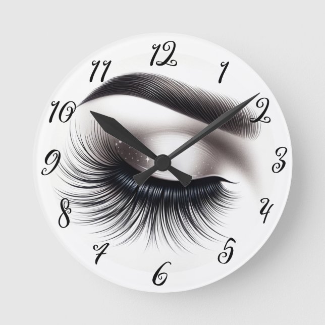 Lash Extensions Beauty Runde Wanduhr (Vorderseite)