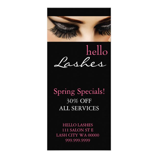Lash Extensions Makeup Artist Salon Flyer Menü (Vorne)