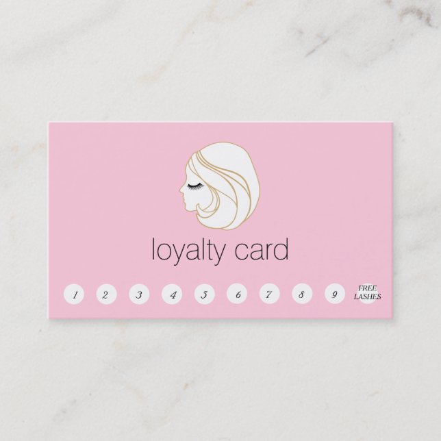 Lash EyeLash Erweiterungen Kundenloyalty 10 Punch Treuekarte (Vorderseite)