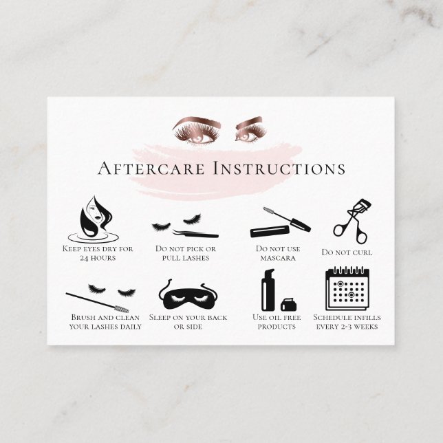 Lash Lashes Aftercare Lashes Carte d'Aftercare Mar (Dos)