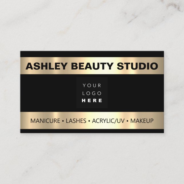 Lash Makeup Nail Stylist Benutzerdefiniertes Logo  Visitenkarte (Vorderseite)