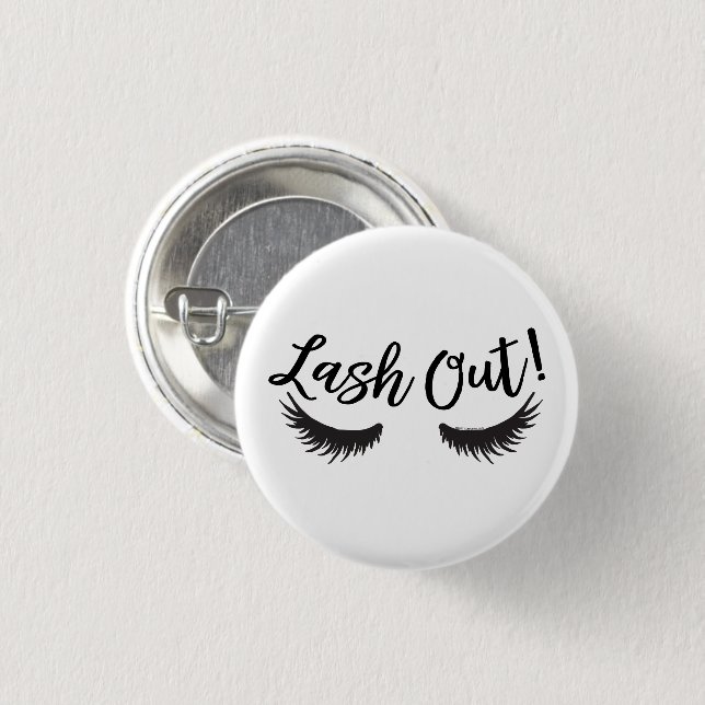 Lash Out Eyelashes Lash Salon Makeup Artist Button (Vorne & Hinten)
