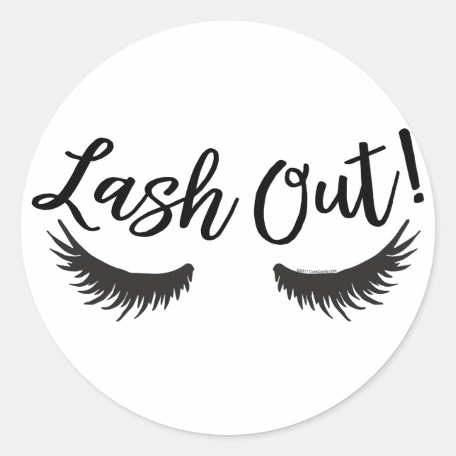 Lash Out Eyelashes Lash Salon Makeup Artist Runder Aufkleber (Vorderseite)